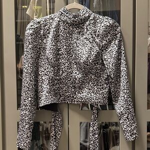 L'Academie Monochrome Patterned Blouse
